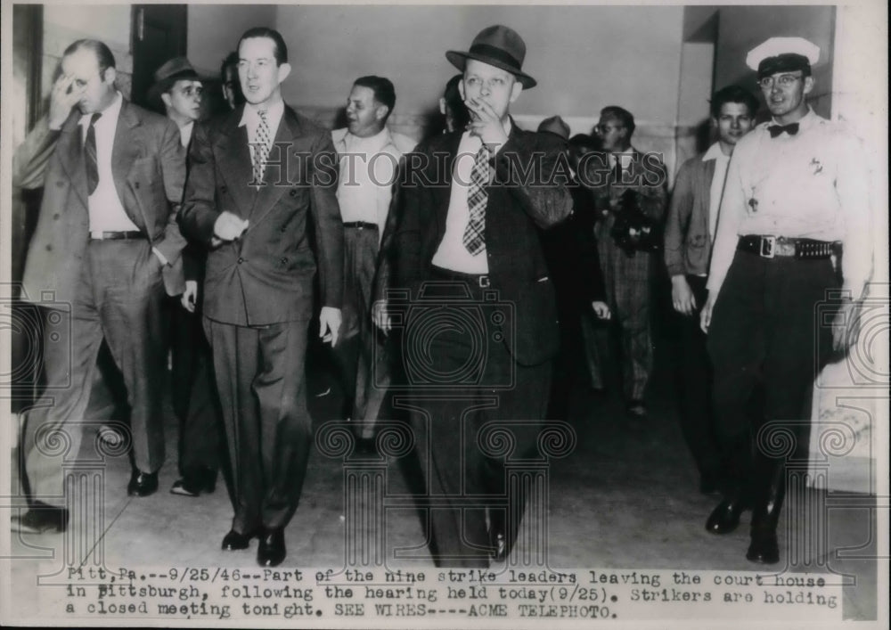 1952 Nine strike leaders in Pittsburgh  - Historic Images