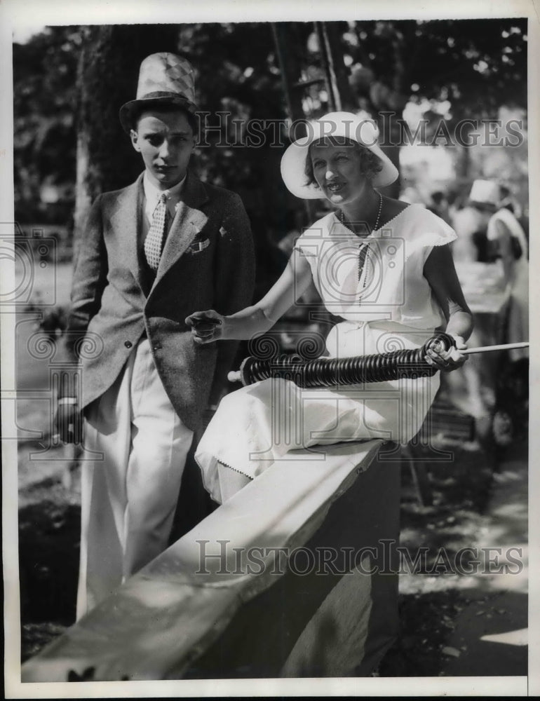 1932 John Hinkle and Mrs. Edmond Twining at a Street Fair - Historic Images