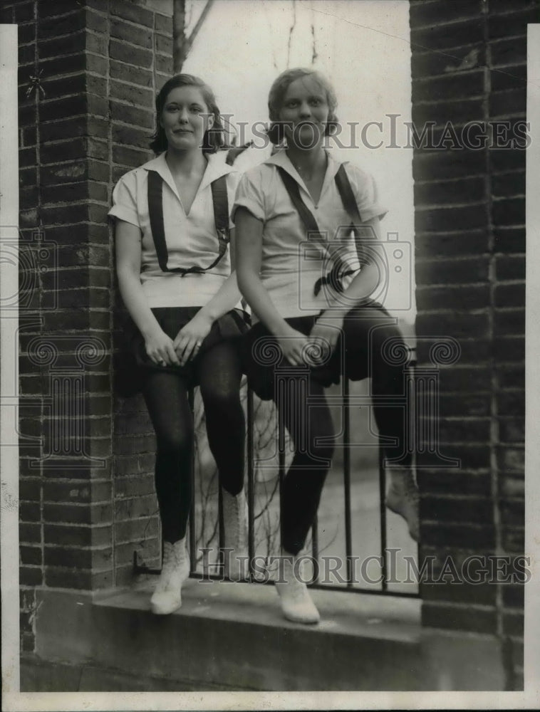 1929 Marian Hobday &amp; Ruth Valentine, Champions in Gymnast at Sargent - Historic Images