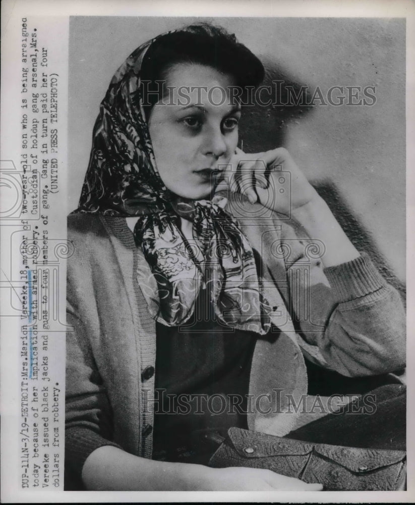1952 Mrs. Marion Vereeke after her arrest  - Historic Images