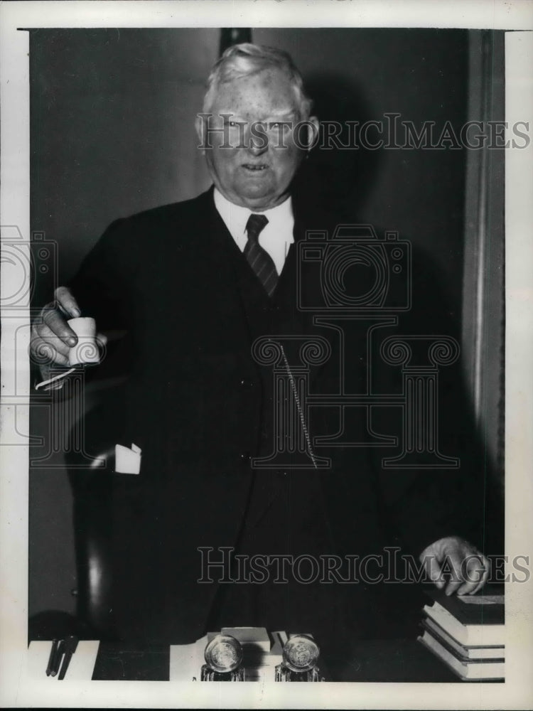 1937 Press Photo Vice Pres. John Nance Garner at opening of special session of - Historic Images