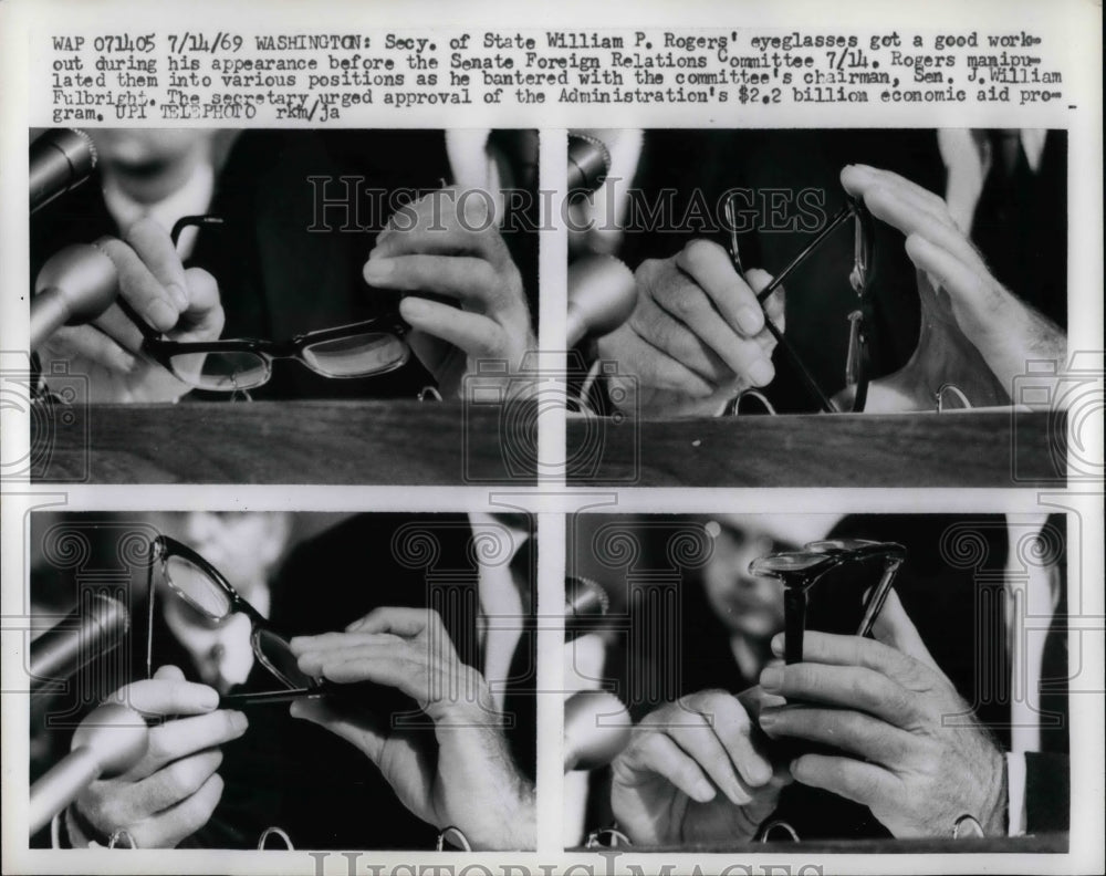 1969 Secretary of State William Rogers eyeglasses  - Historic Images