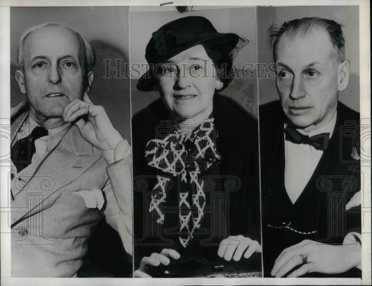 1935 John F Clark & Mr & Mrs Harry Wallace at court in Calif. - Historic Images