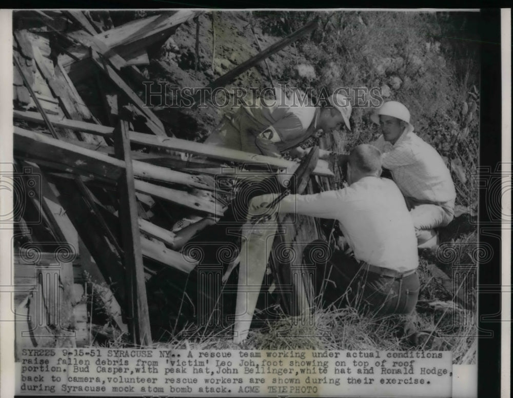 1951 Syracuse, NY rescue team J Bellinger, R Hodge,B Casper, L Joh - Historic Images