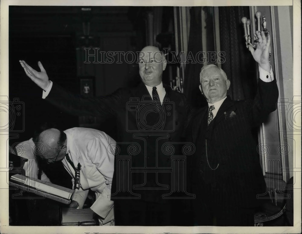 1936 Postmaster General James Farley &amp; VP John Garner  - Historic Images