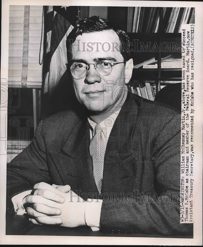 1951 William McChesney Martin Jr. of Federal Reserve Board - Historic Images