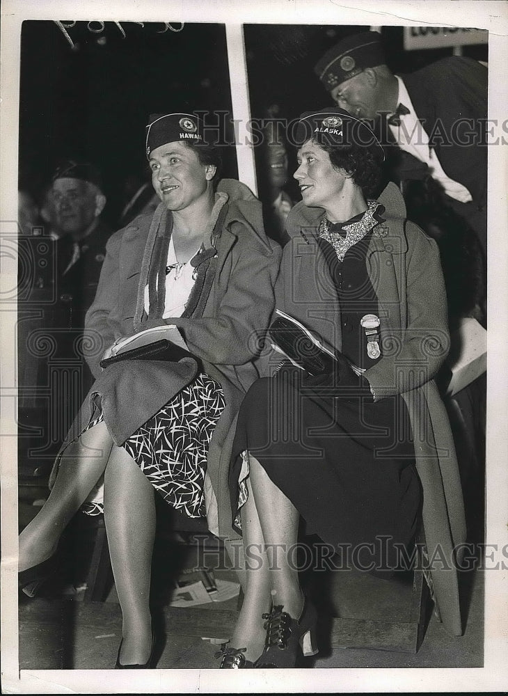 1937 Press Photo Mrs. Anna Clarke Mrs. Alva Newman National Exect Co. - Historic Images