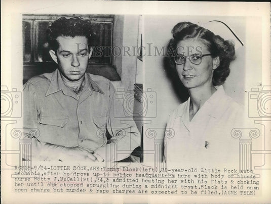1949 Little Rock, Ark. Tommy Black & nurse BJ McCall he killed - Historic Images