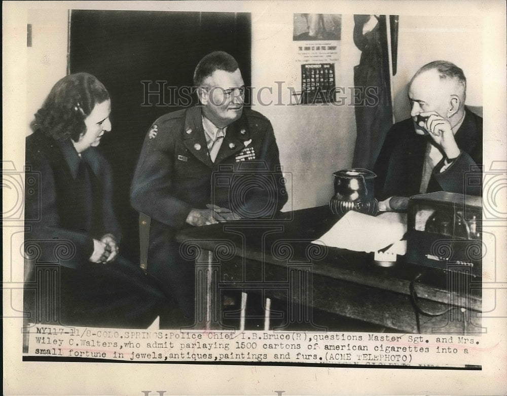1948 Colo Springs, Colo. police IB Bruce, M/Sgt &amp; Mrs WC Walters - Historic Images