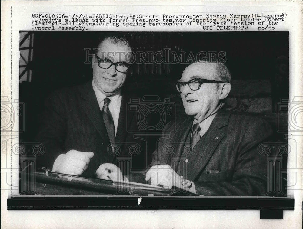 1971 Senate Pres pro tem Martin Murray &amp; Robert Fleming  - Historic Images