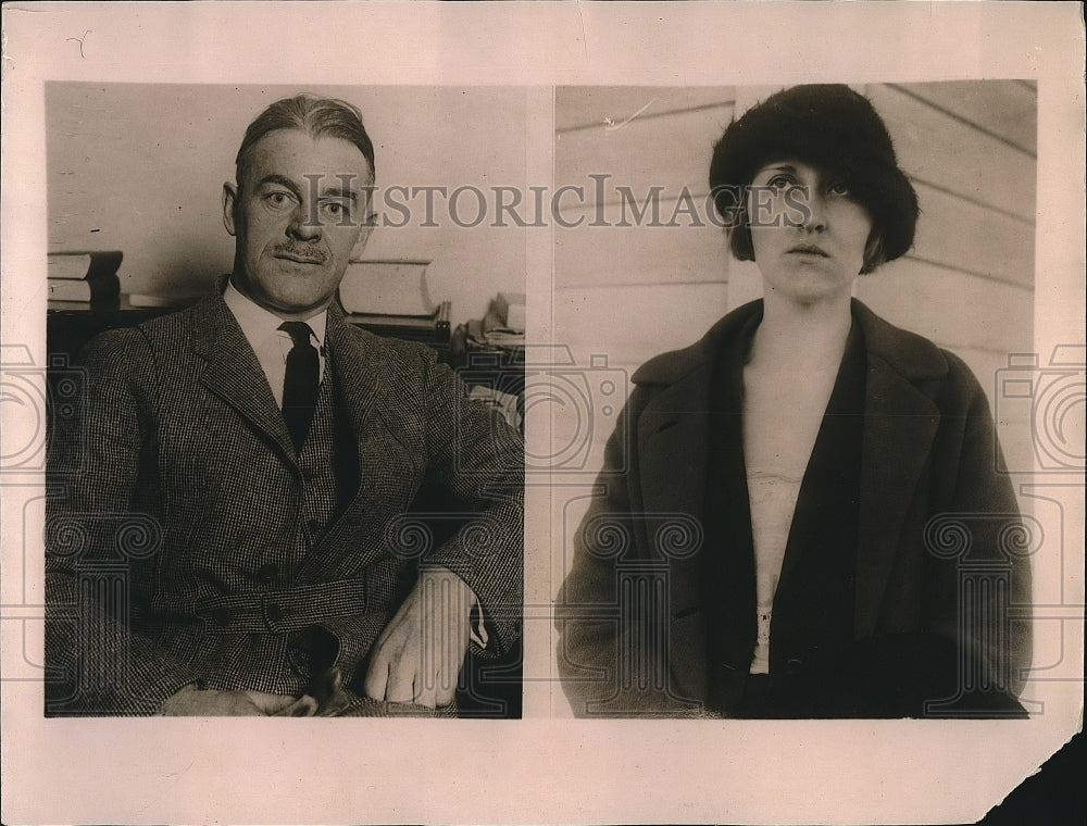 1922 James H. Kendregan of Keewatin Academy, Teacher Frances Bennett - Historic Images