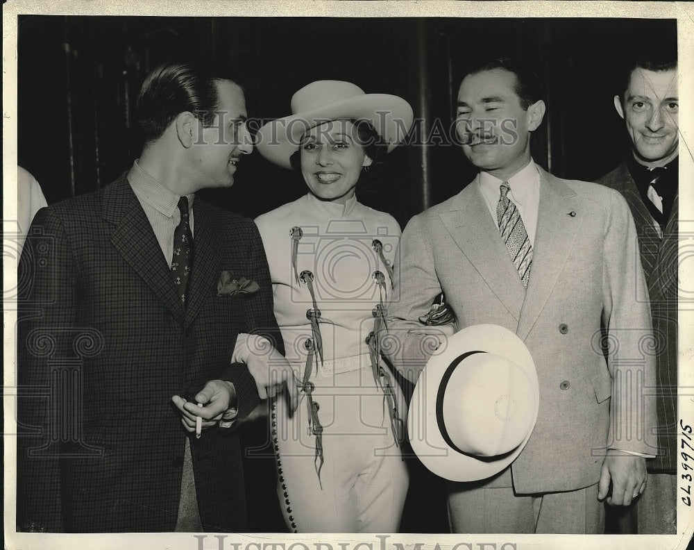 1937 Press Photo Faye Kirkwood, Marquis Bruno Volpicelli, Count A. Pantaleoni - Historic Images