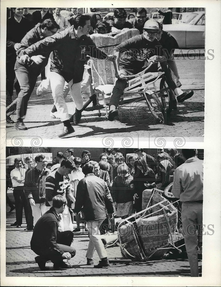 1962 Crash at a &quot;Bed Race&quot; in Cleveland Ohio  - Historic Images
