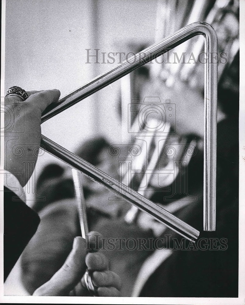 1969 Press Photo Triangle Musical Instrument - nea71785 - Historic Images