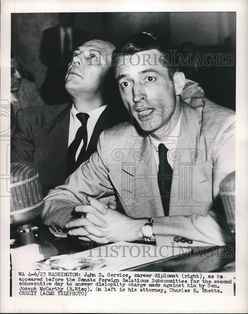 1950 John Service appearing at Senate foreign relations subcommittee - Historic Images