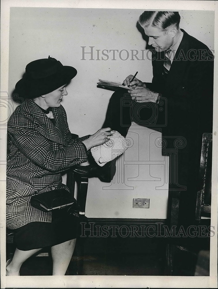 1937 Mrs. Marjorie Bishop speaking to reporter  - Historic Images