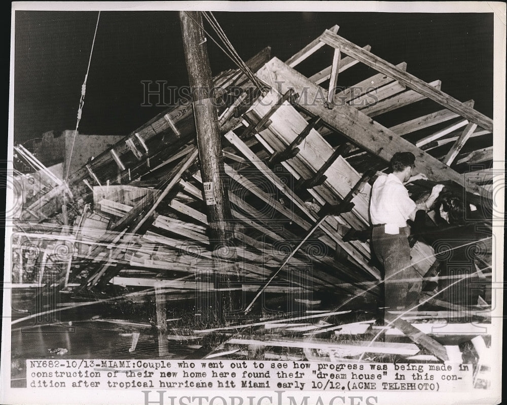 1947 Remnants of house after hurricane  - Historic Images