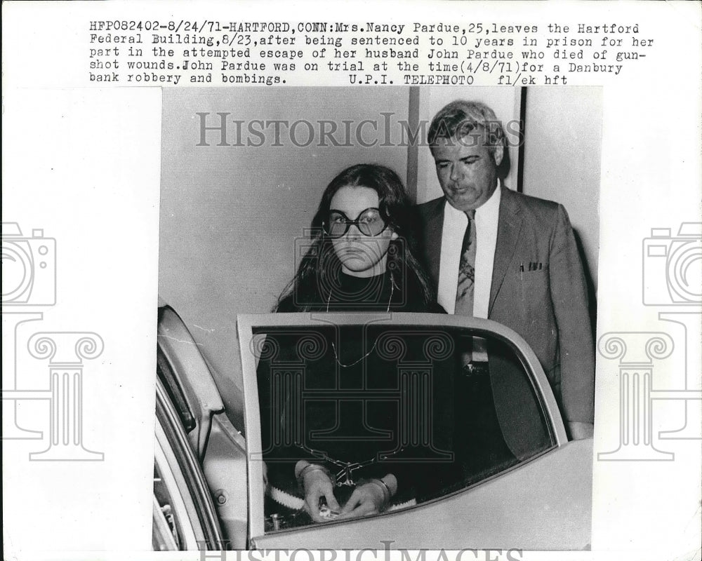 1971 Press Photo Mrs.Nancy Pardues, sentenced to 10 years in Prison. - Historic Images
