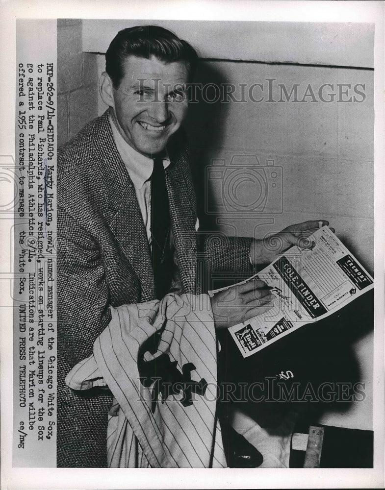 1954 Press Photo Marty Marion manager of the Chicago White Sox - nea72501 - Historic Images