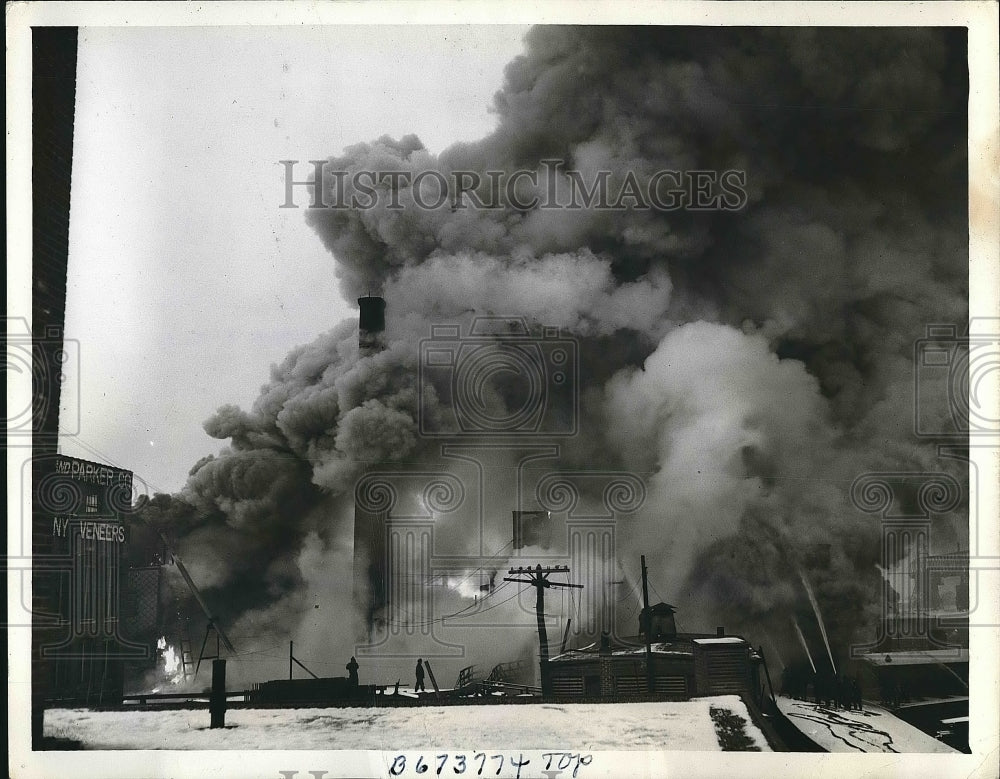 1943 Fire at Palmer &amp; Parker company lumber  - Historic Images