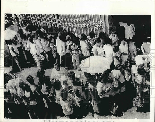 1973 Standing on line to buy rice in Bangkok  - Historic Images
