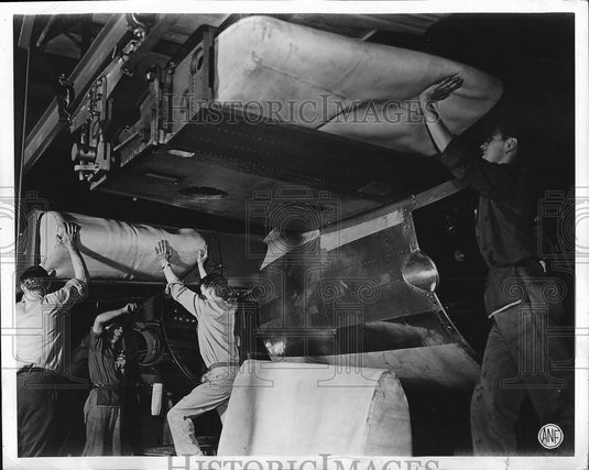 1941 A mass production line of attack bomber wings  - Historic Images