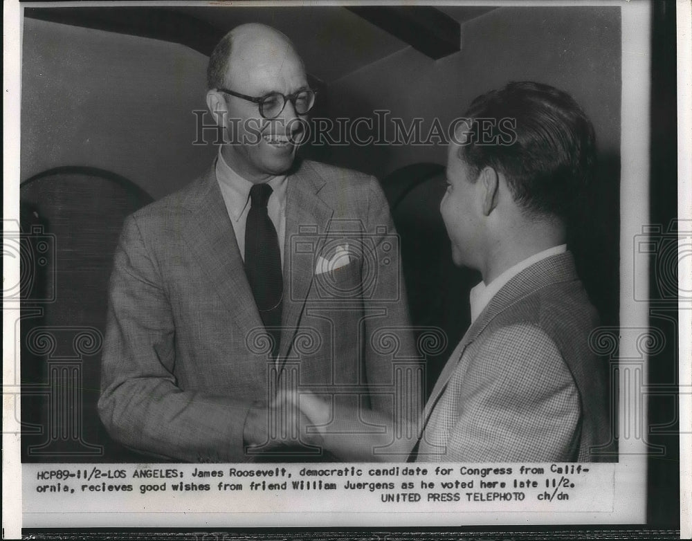 1954 Press Photo James Roosevelt and Willing Juergens. - nea72733-Historic Images
