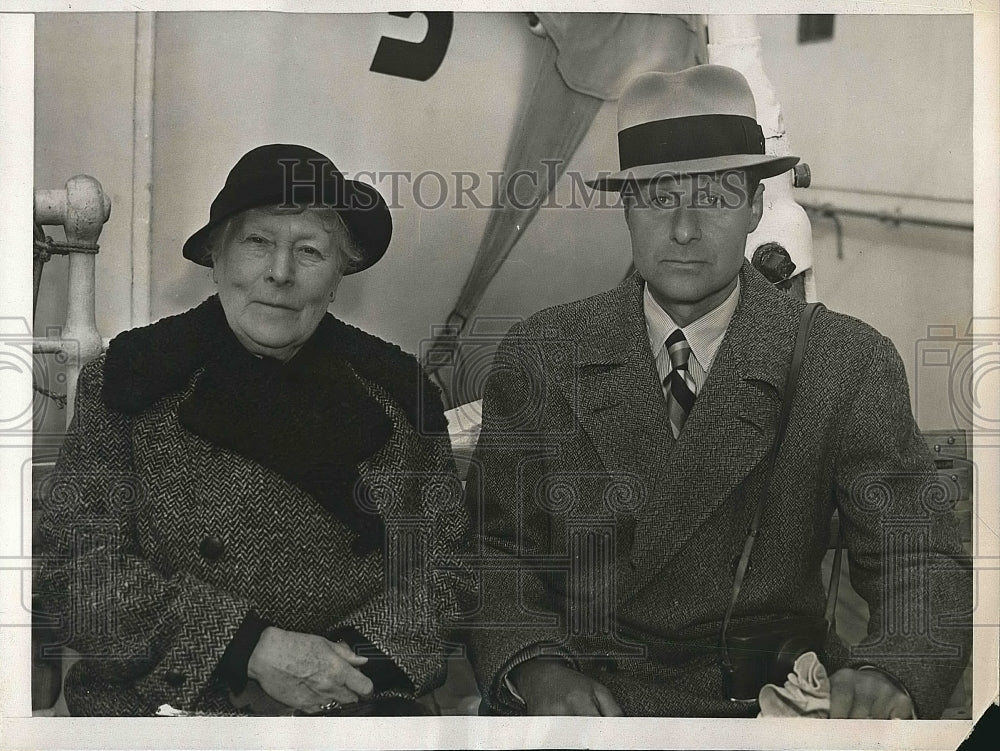 1938 Press Photo Prince Constantin Hohenlohe-Langenburg &amp; mom Princess Anna - Historic Images