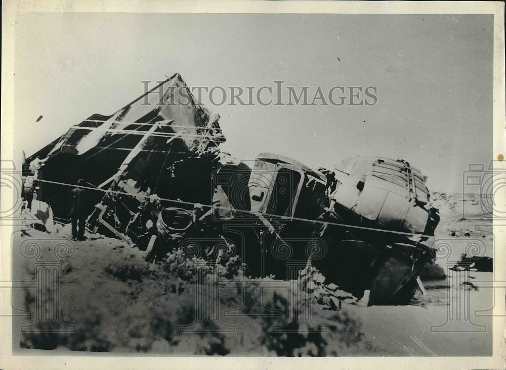 1938 Remains of an airplane crash  - Historic Images