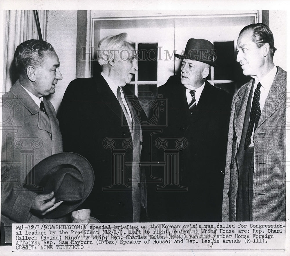 1950 Press Photo Congressional Leaders President Charles Eaton Sam Rayburn - Historic Images