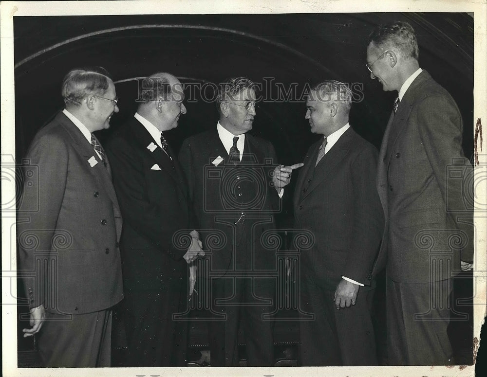 1936 A.E. Reed, George Bauer, Malcolm Stewart, Mayor Harold Burton - Historic Images