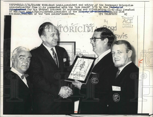 1964 Press Photo Boyd Lewis, Newspaper Editor, B Crawford, D Browne, D Erickson - Historic Images