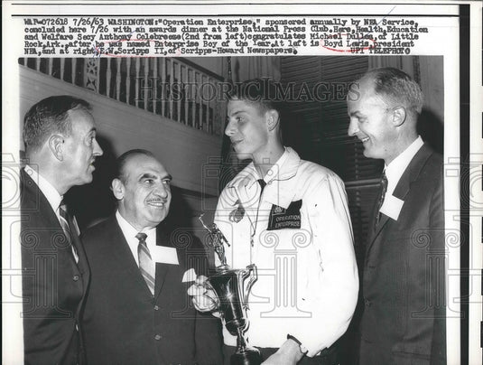 1963 Anthony Celebreeze, Michael Dulles, Boyd Lewis, E.W. Scripps II - Historic Images