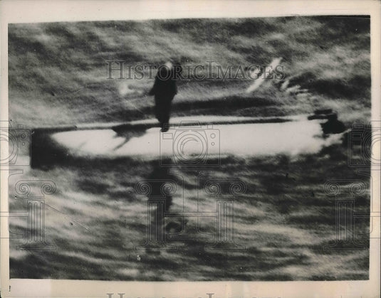 1940 British Captain Whitehead Waits To Be Rescued  - Historic Images