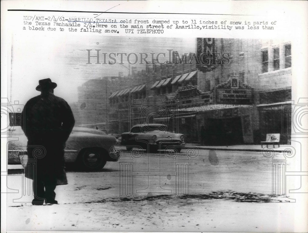 1961 snow storm in downtown Amarillo, TX  - Historic Images