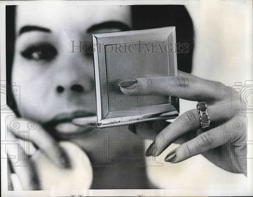 1959 Press Photo Watch Ring on display at Basel Watch Fair in NY - nea73195 - Historic Images