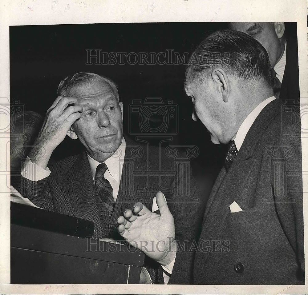 1948 Press Photo Secretary of State George Marshall, Lewis Douglass, U. S. Amb. - Historic Images