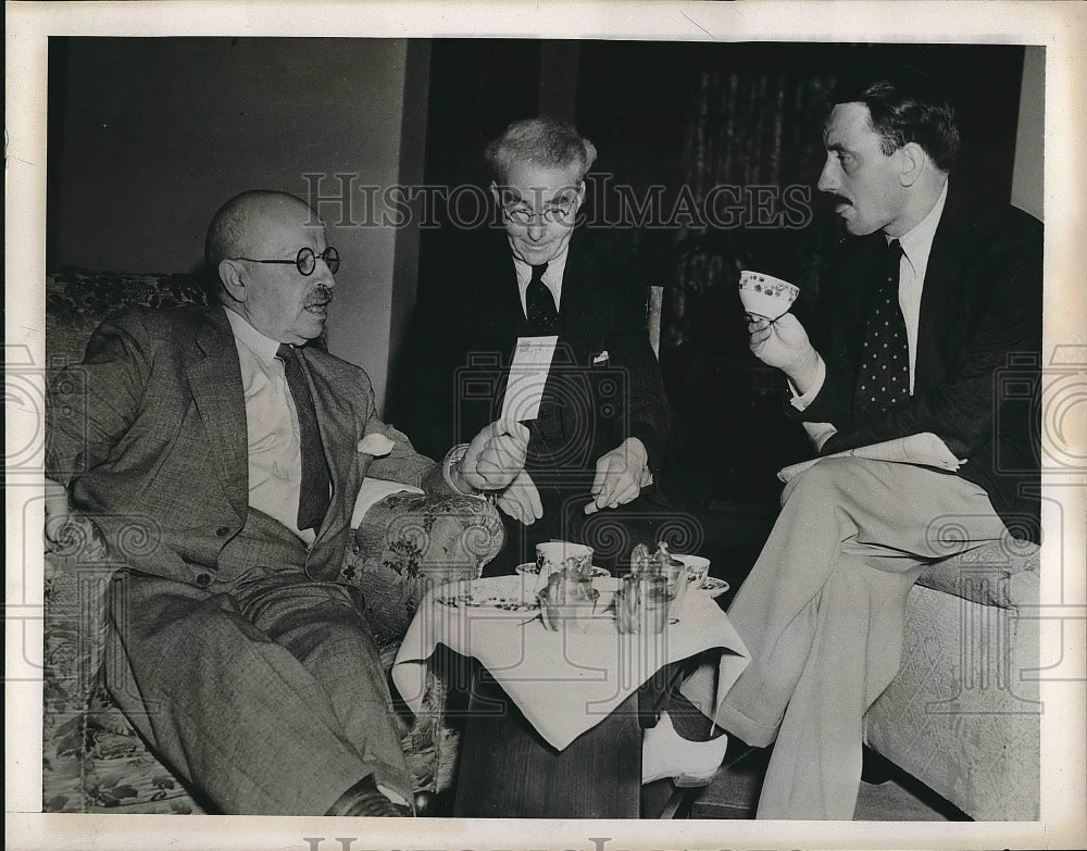 1939 Press Photo Count A. Moltke, T. Sloan, W. Rowells, World Peace Advocates - Historic Images