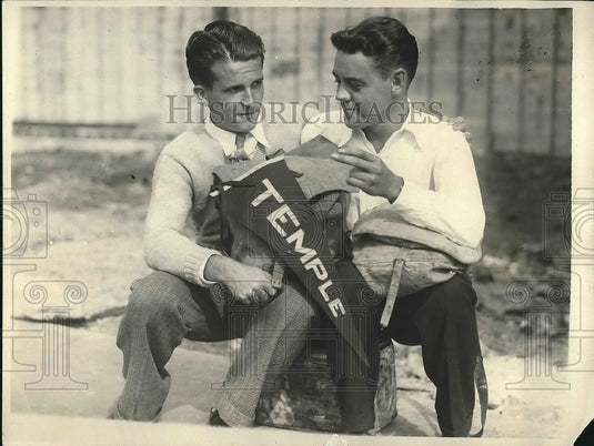 1929 Press Photo Robert Kohr, L. C. Marriner, start of 5,500 mile hitch-hiking - Historic Images