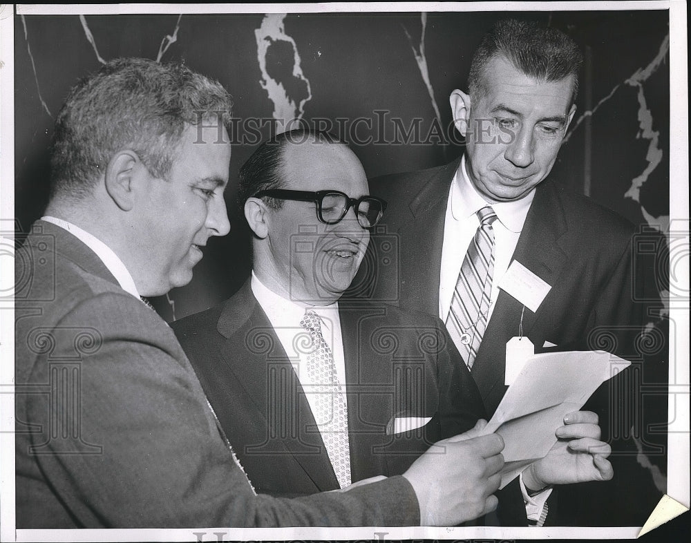 1956 Arthur Morse, Ed Sainsbury, Harold E. &quot;Bud&quot; Foster at the event - Historic Images