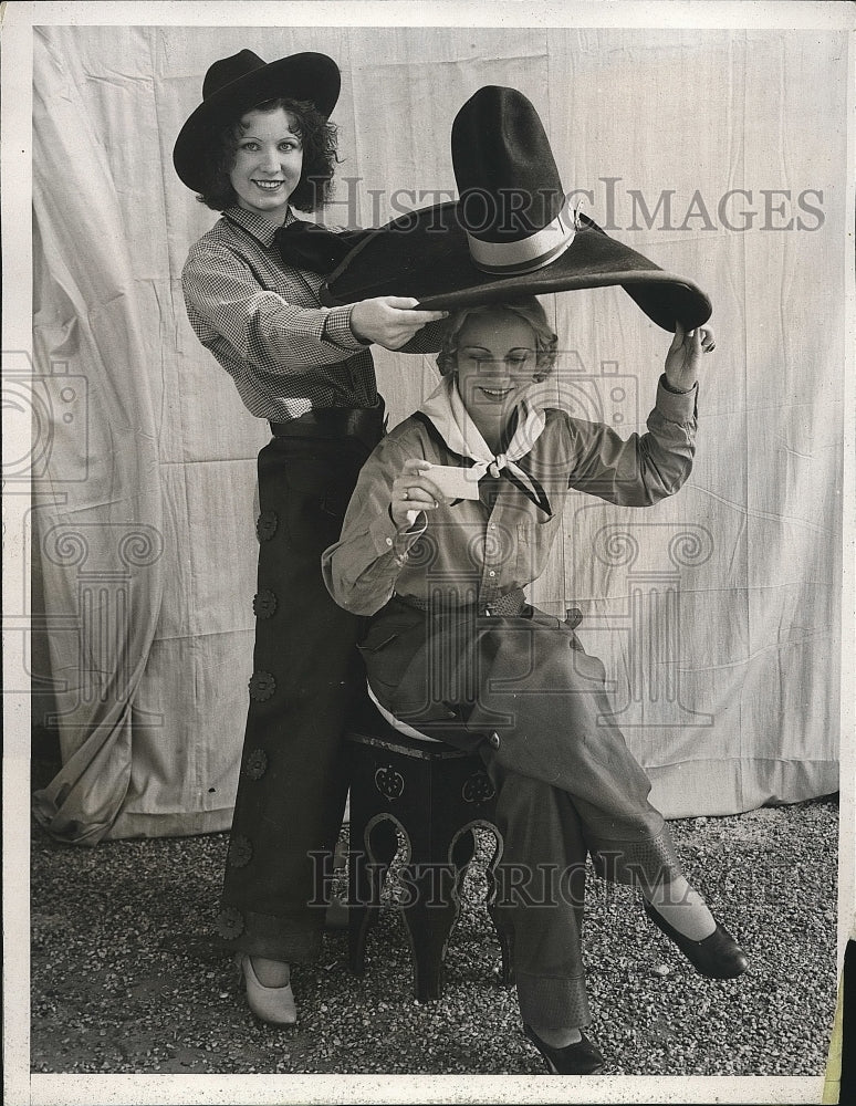 1933 Press Photo Marilen Kay To Wear Large Cowboy Hat - Historic Images