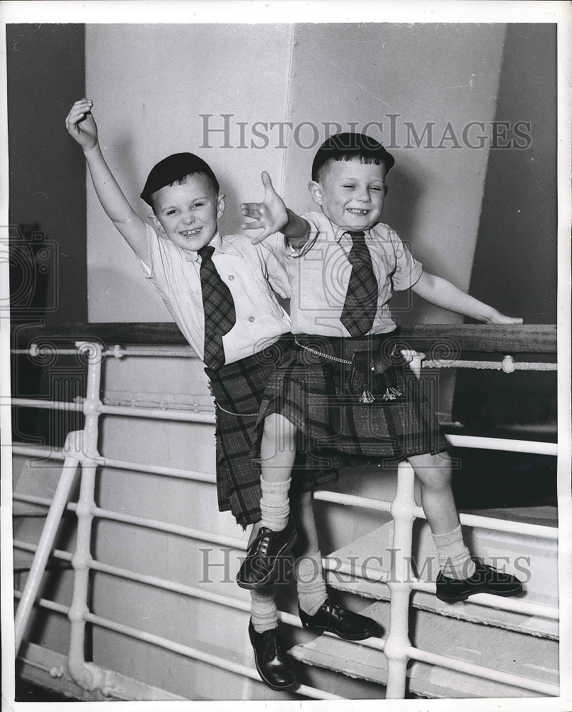 1955 Jim And Jack Kavanagh Aboard Liner Independence  - Historic Images