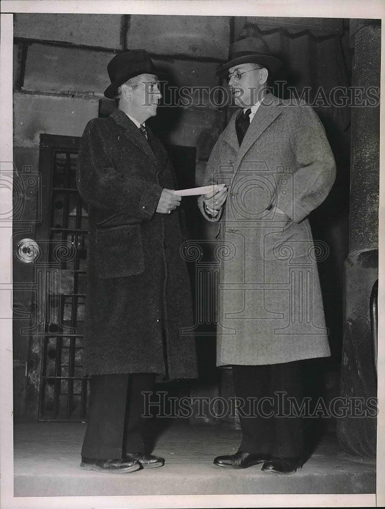 1936 Asst. Attorney Richard Stockton, Warden Mark Kimberling - Historic Images