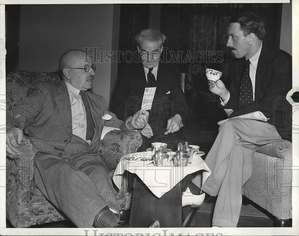 1939 Press Photo Pasadena, Ca. Count Aage Miltke,Tod Sloan,Wm Rowells - Historic Images