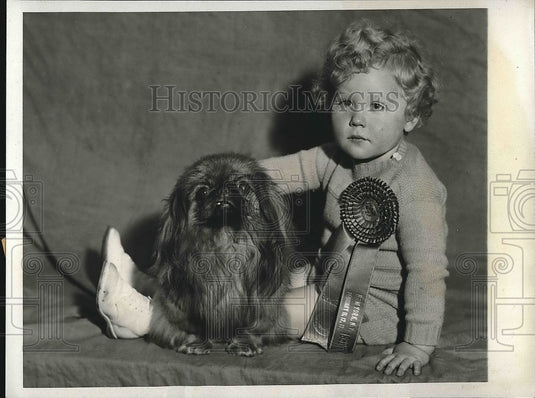 1932 Raymond Bishop, Jr., Pekingese Dog, Mrs. F. Y. Mathis - Historic Images