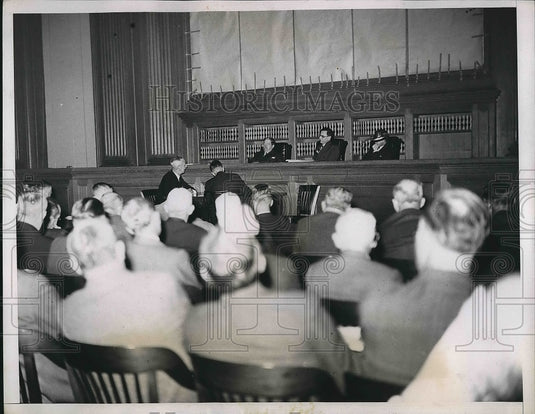 1934 Sostrenes Behn at Communications Commission Committee Room - Historic Images