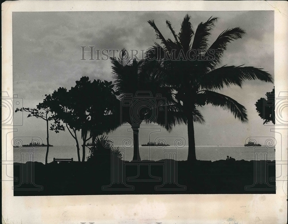 1940 View of United States fleet on Dewey Boulevard Manila - Historic Images