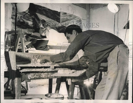 1940 Wall space available to students in the Mural Design and Fresco - Historic Images