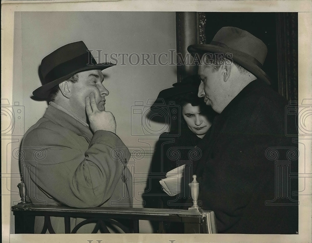 1946 TWU Chief Micheal Quill and Douglas MacMahon waiting for Mayor. - Historic Images