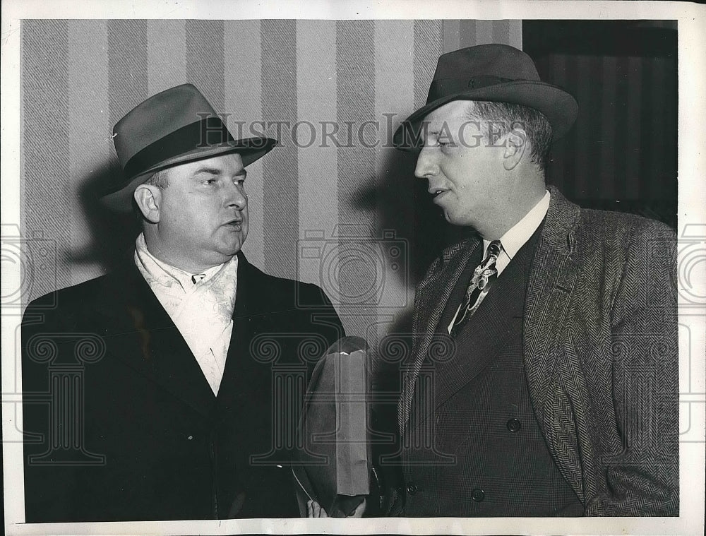 1948 Press Photo Michael Quill and Douglas MacMahon of Transport Workers Union.-Historic Images